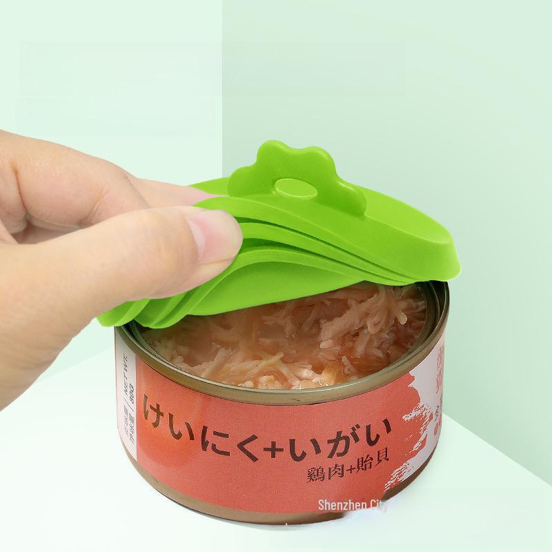 Capac din silicon pentru conserve de mâncare pentru animale de companie - Sigiliu 3-în-1 pentru păstrarea prospețimii pentru pisici și câini