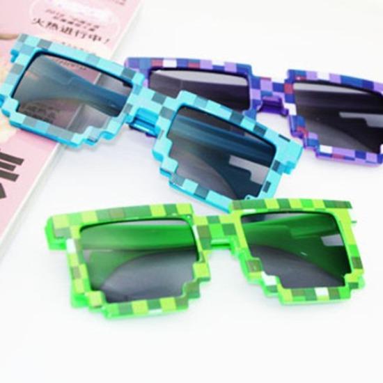 Square Glasses, Two-Dimensional Acting Artifact Sunglasses, Coded Rectangular Pixel Glasses Douyin Kuaishou