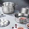 Naczynie do gotowania na parze Ourui Platinum ze stali nierdzewnej, 3-warstwowe