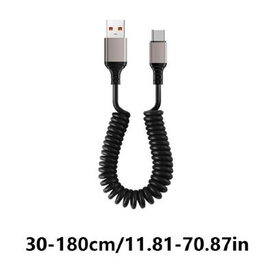 Auto-Feder-Einziehbares Datenkabel 6A Schnellladung Für Auto Motorrad Ladekabel 30cm-180cm
