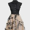 2024 Elegant 3D Butterfly Shirt Collar Cocktail Evening Dress for Women