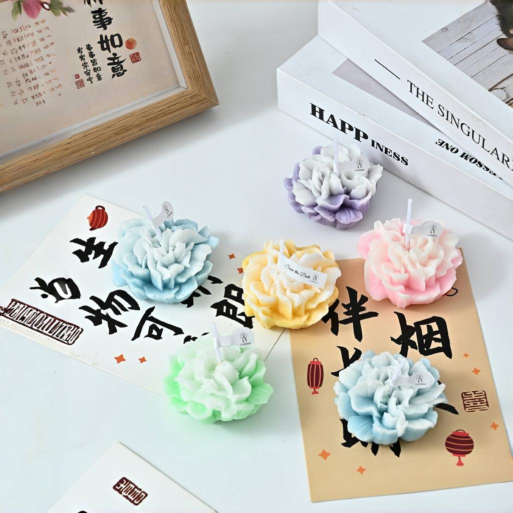 Mother's Day Aromatherapy Candle Souvenir Carnation Flowers Shape Fragrance Ornament Ambient Teacher's Day Gift