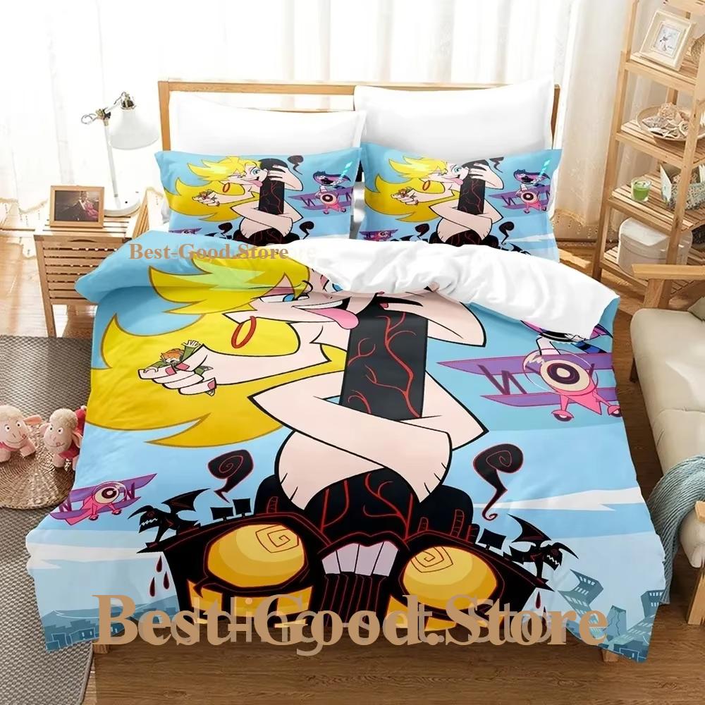 Panty And Stocking Bedding Set Single Twin Full Queen King Size Bed Set Adult Kid Bedroom Duvetcover Sets 3D Anime Bed Sheet Set