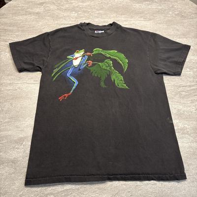 Vintage 90s Tree Frog Red Harlequin Nature T-Shirt