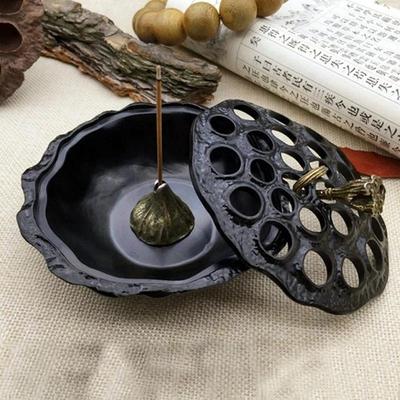 Neuer kreativer Lotus-Räuchergefäß aus Kupferlegierung Heimdekor Handwerk Spulenhalter Religiöse Artikel Yoga Büro Ornamente