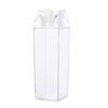 Clear with Brush Square Home Kitchen Supplies Straw Water Bottle Juice Box Milk Carton Drinkware