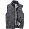 Men's Plus Size Thick Wool Knit Vest with Stand Collar for Autumn and Winter