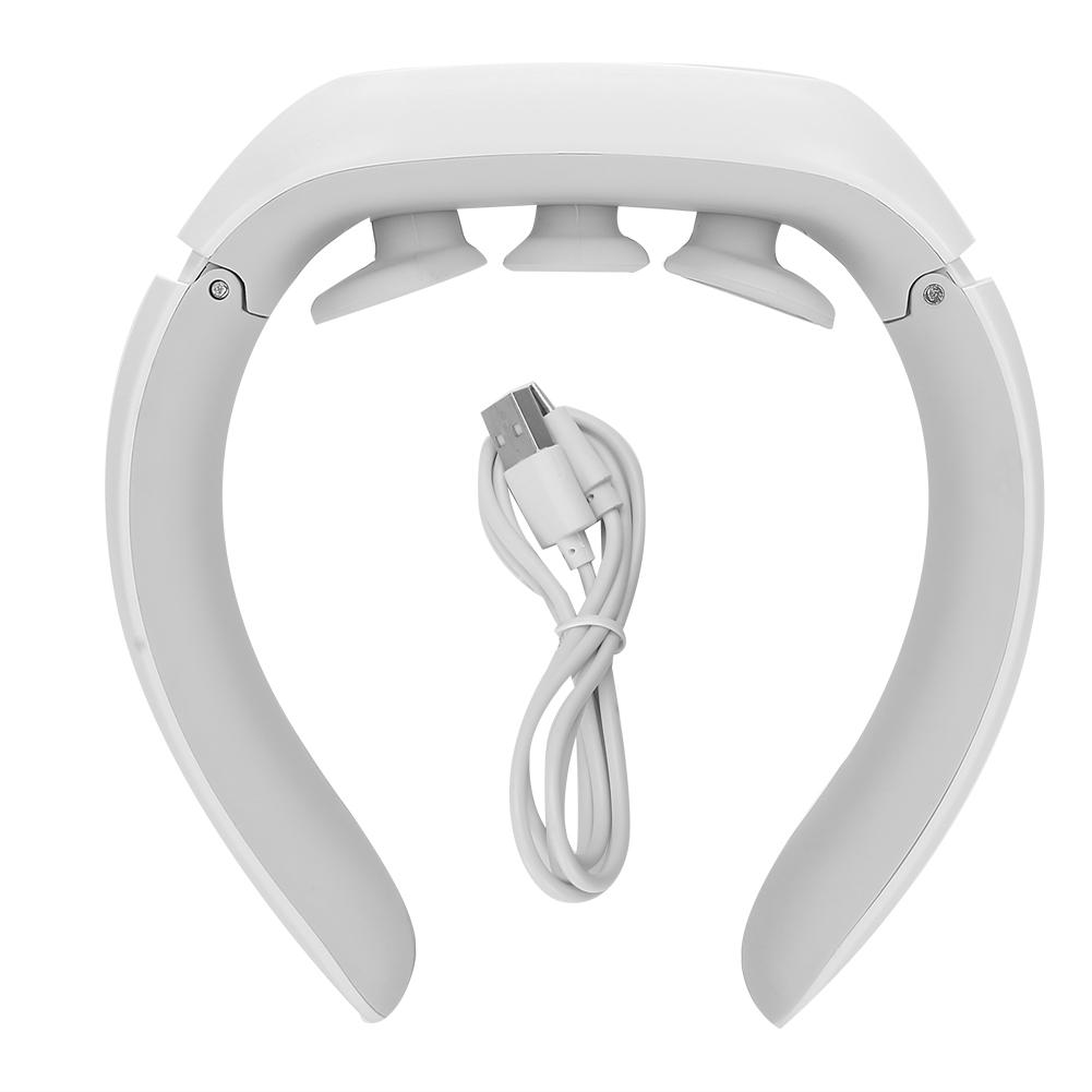 Electric Neck Massager Pain Relief Back Cervical Massager Relaxation Health‑Care Tool(White )