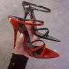 Women's 2026 Summer Open-Toe Patent Leather High Heel Sandals - Elegant and Sexy for Outdoor Wear