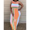 2026 Plus Size Striped Round Neck Fashionable Street Dress