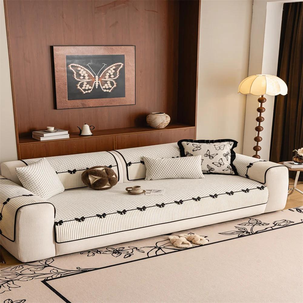 Fabric Four Seasons Universal Non-Slip Sofa Cushion Modern Simple Combination Sofa Cushion Cover Cover Towel 70x70cm