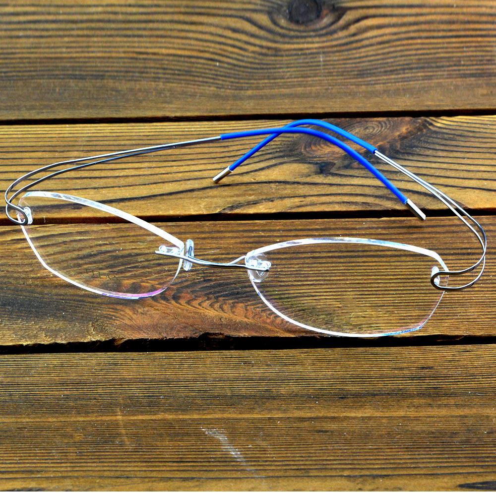 Rimless Titanium Oval Optical Glasses Frame – Lightweight Metal Eyewear with Minimalist Design for Men and Women