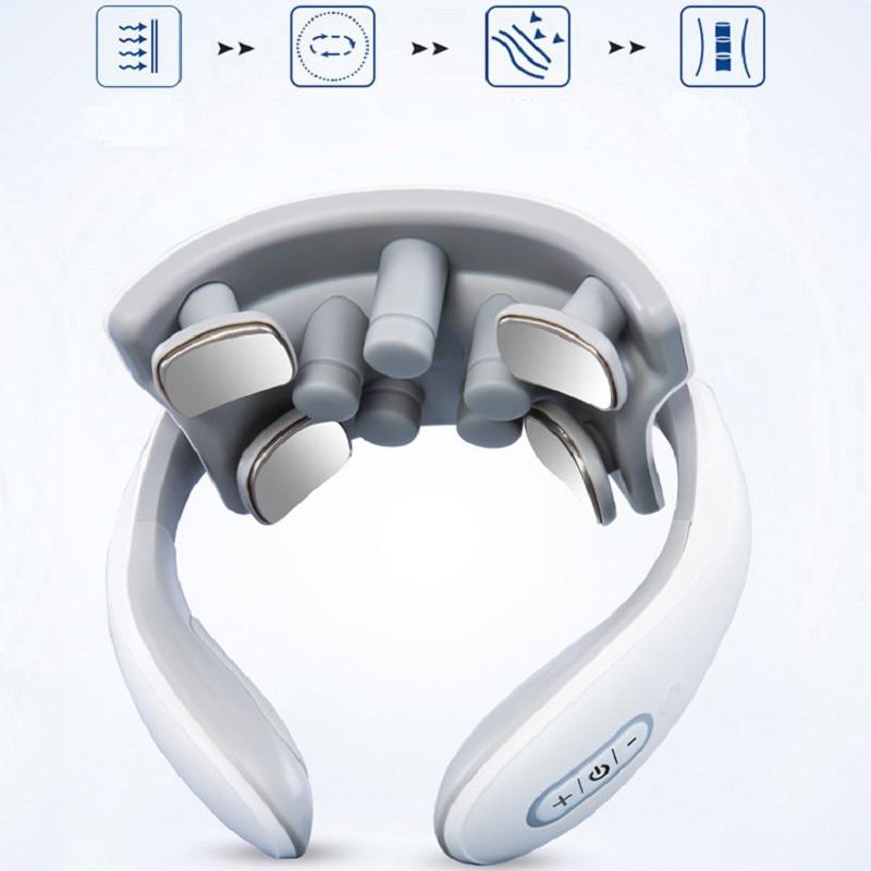 Chytrý masážní přístroj na krk Přenosná masáž ramen a krku Péče o zdraví krční páteře Vibrátor Hřejivý kompresní masáž