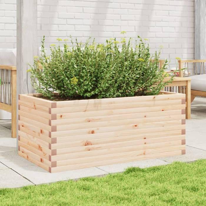 VidaXL Jardinière 110x60x45,5 cm bois de pin massif, jardinière d'extérieur, bac à fleurs, boîte à plantes, jardinière de 847283