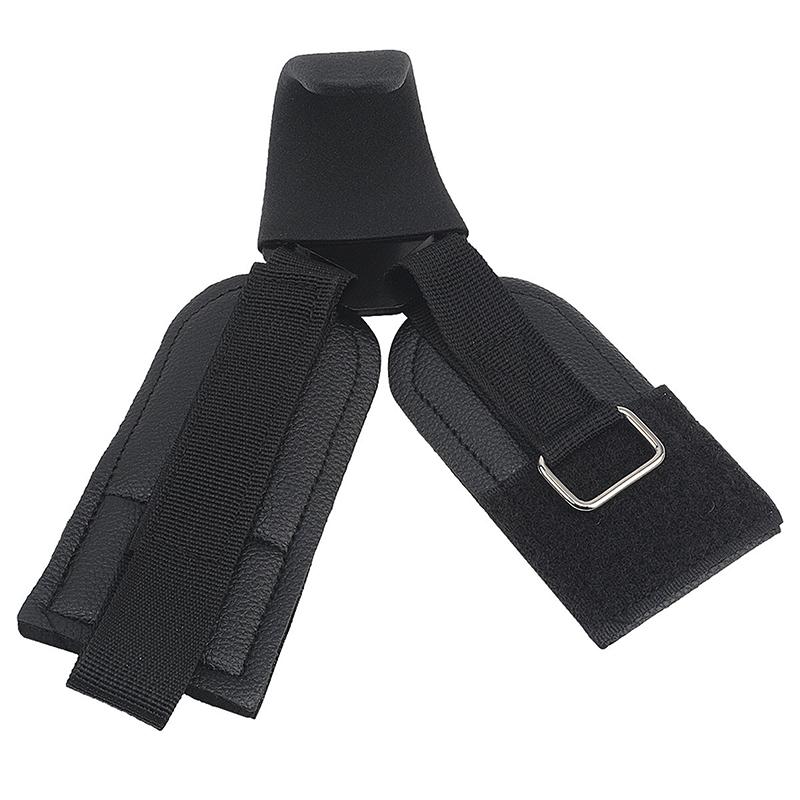 Leather Weight Lifting Hook Gym Fitness Weightlifting Non-Slip Heavy Duty Steel Strong Load Capacity Wrist Strap Hook Pull-Up
