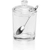 Sucrier En Verre - ANDREA HOUSE - Cylindrique - Transparent - Avec Cuillère En Métal - Accessoire De Table