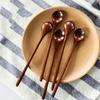 4pcs Long Handle Wooden Coffee Spoon, Honey Stirring Spoon, Small Wooden Spoon, Long Handle Wooden Stirring Spoon