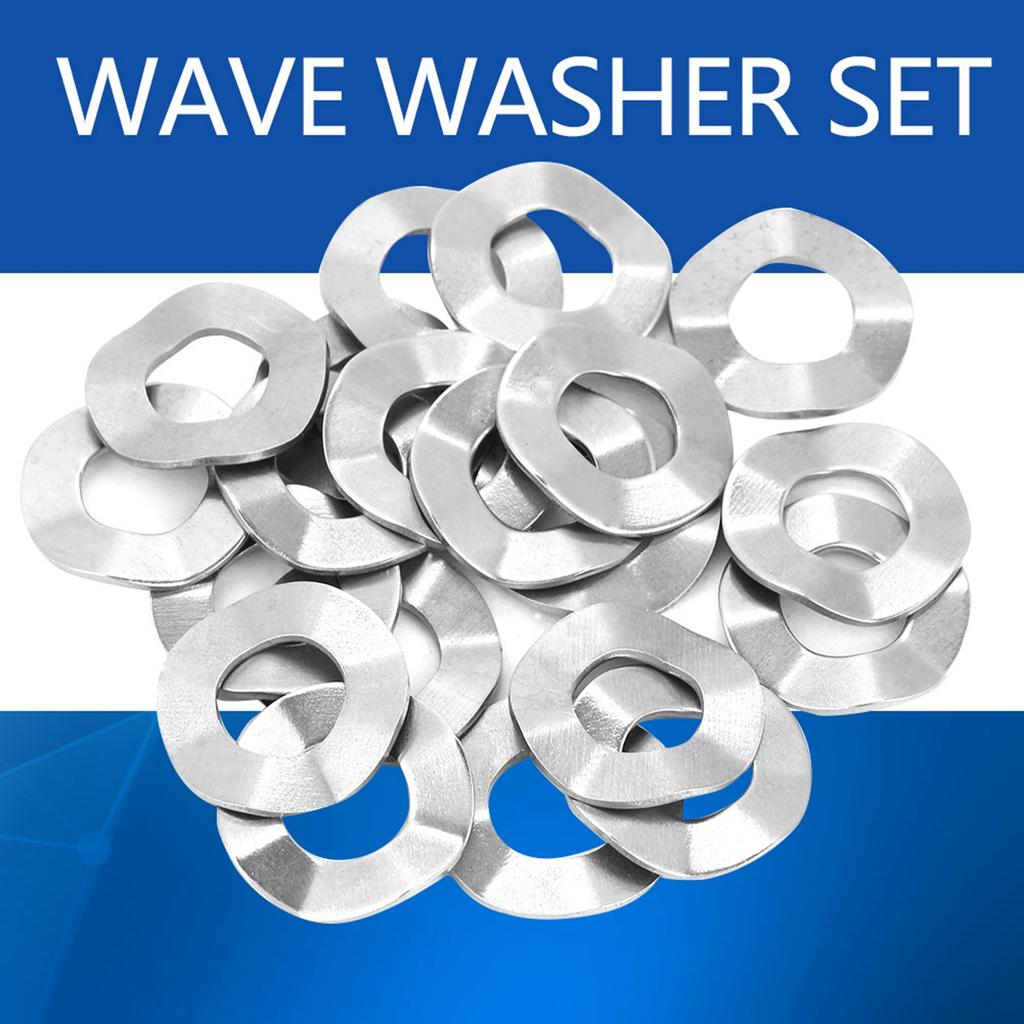 M10 20pcs Stainless Steel Wave Washer Gasket Spring Washers Lock Tools
