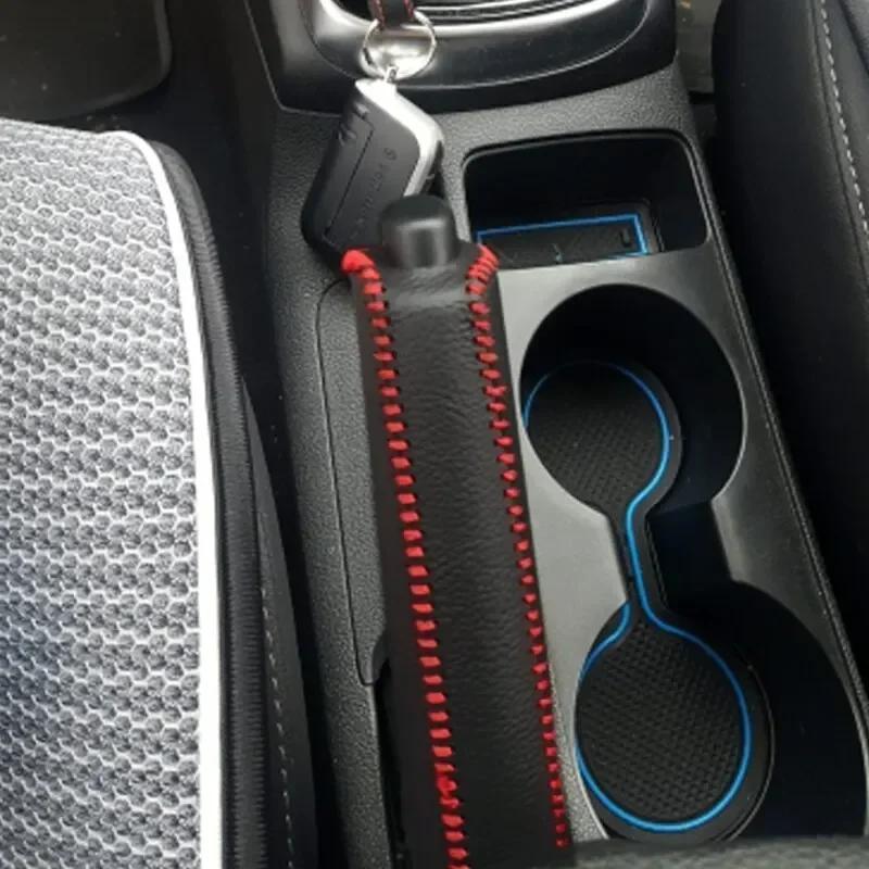 Cubierta de Cuero para Palanca de Cambios y Freno de Mano de Coche para SEAT Altea Toledo MK1 MK2 Ibiza Cupra Leon Cupra para Skoda Fabia Rapid