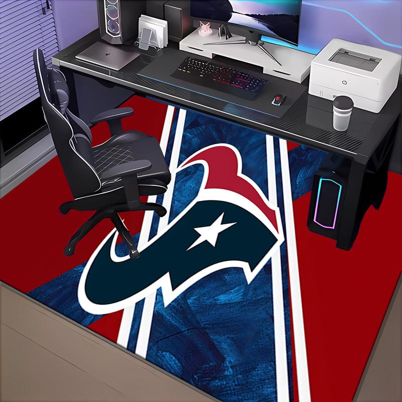 Houston-Texans Artwork Rug Office Carpet Non-Slip Mat, Chair Rug Floor Covering for Gaming, Bedroom, Living Room , Home Decor Christmas Gift