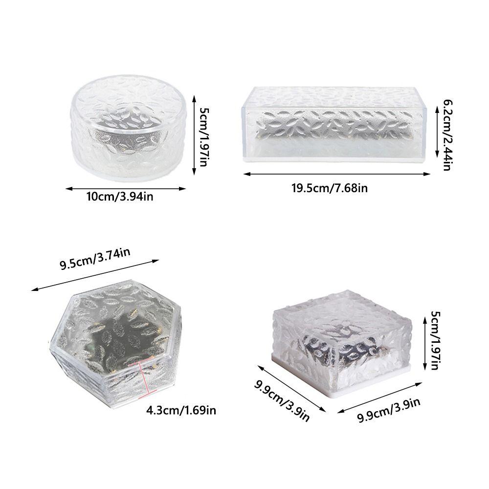 White/Warm White Light Ice Cube Brick Lights Solar Pathway Landscape Lamp  Outdoor