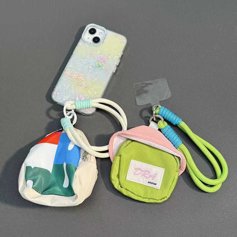 Trendy Colorful Soft Small Backpack with Coin Purse, Hand Strap & Contrasting Color Lanyard Pendant