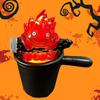 Rozkošná lampička Calcifer, soška, noční světlo, kreslený tvar, teplé oranžové světlo plamene, dekorace do ložnice, kanceláře