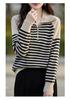 Women's 100% Pure Wool High Neck Half Zip Cashmere Sweater - Loose Knit Pullover