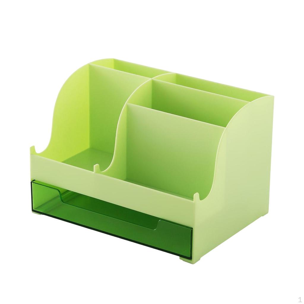 Box, Stationery Organizer, with Drawer Container Pen Holder Case Desk Bedroom Dresser