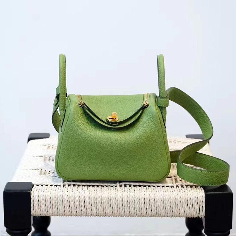 High End Mini Lindi 19 Handmade Wax Thread TC Top Layer Cowhide Fashionable And Versatile Commuting Carrying Crossbody Bag
