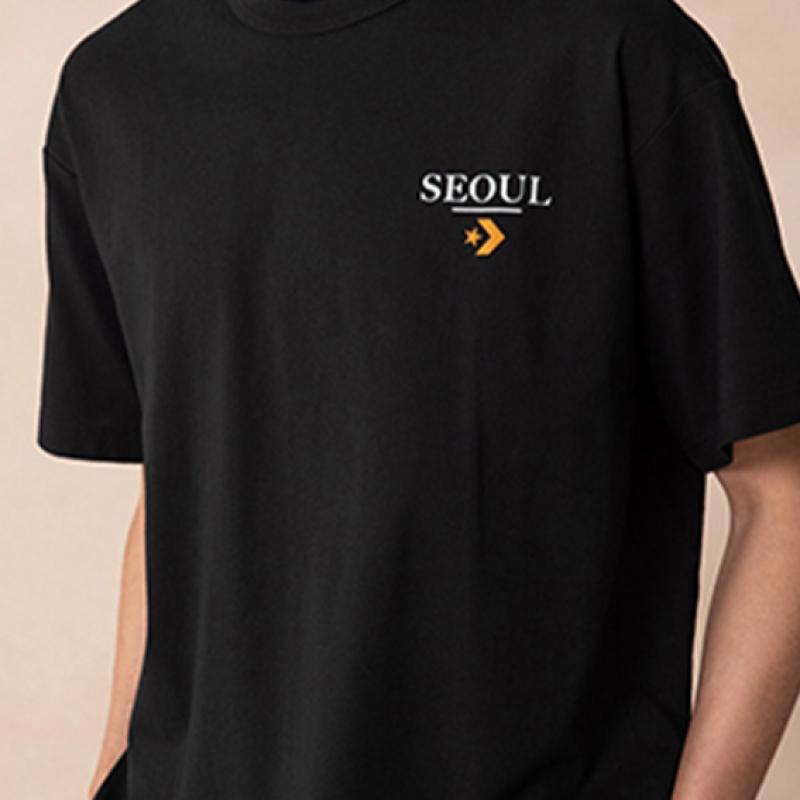Converse CoTTon Bungeoppang Seoul CiTy T shirT Black Mch647 023
