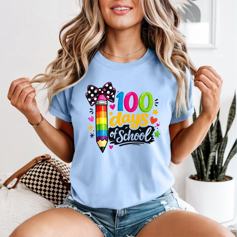 Unisexs Tshirt (100d3) 100 Days Of School Teacher Student Math Lover 2XL