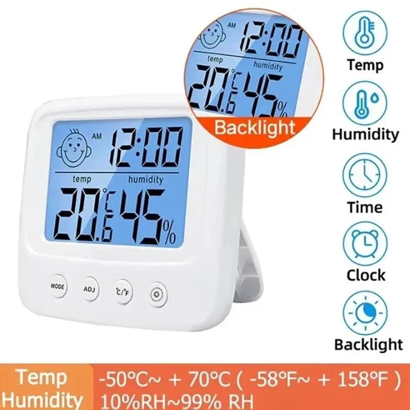 1pc New LCD Digital Temperature Humidity Meter Backlight Home Indoor Electronic Hygrometer Thermometer Weather Station