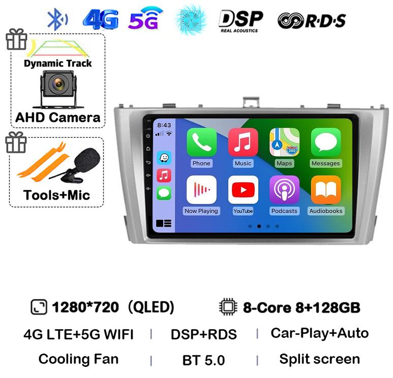 Android 14 Carplay Auto For Toyota Avensis 3 2008 2009 2010 2011 2012 2013- 2015 Car Radio Multimedia Stereo Player GPS 4G WIFI