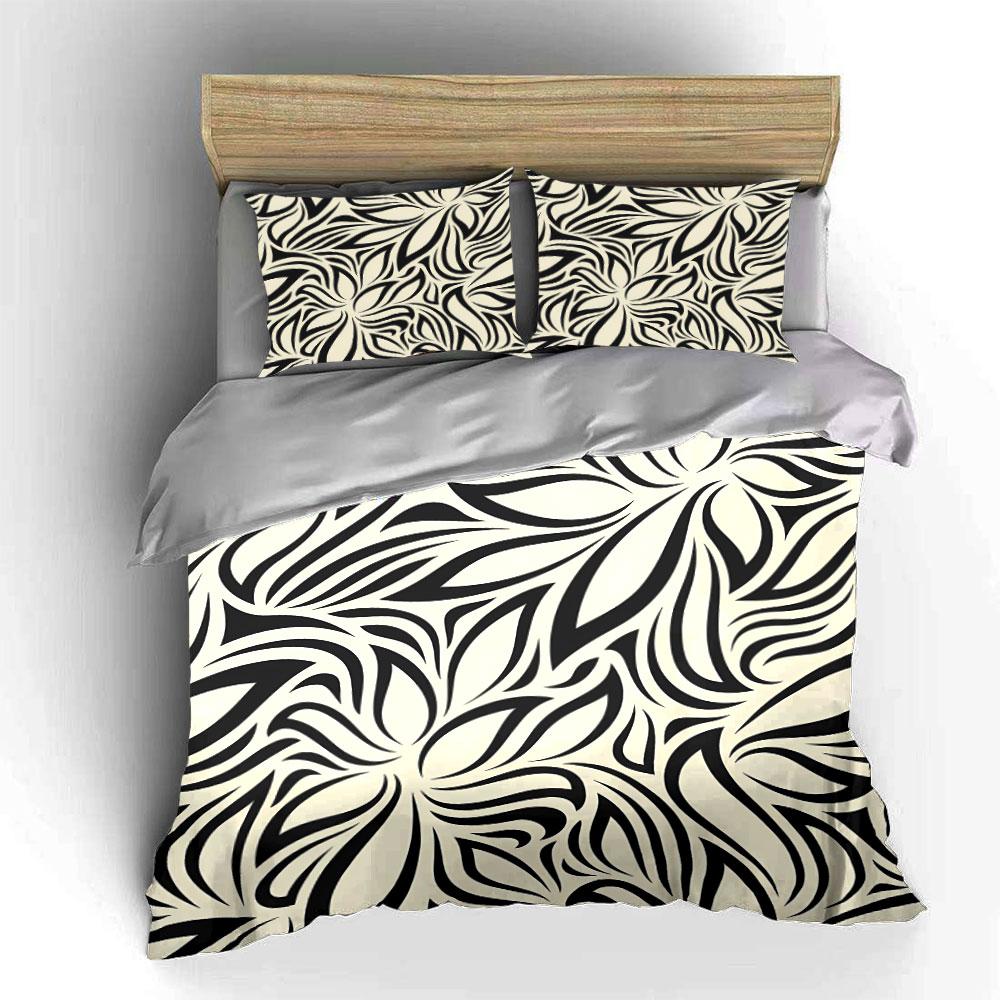 Elegant Black and White Bedding Set kid's and adults' bedroom decor, Exquisite three-piece bedding set gift