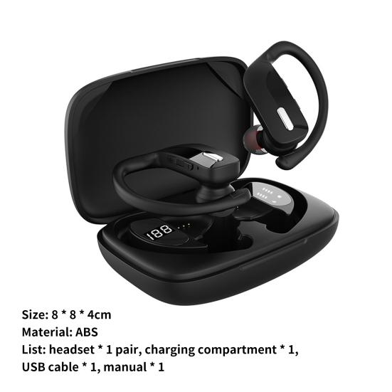T17 Bluetooth-compatible Earphone Ear Hook Noise Reduction Digital Display Stereo Sound Wireless Earbud