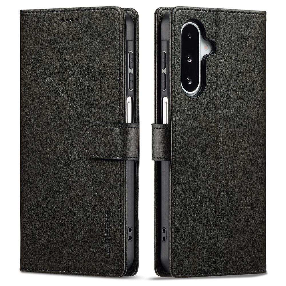 

LC.IMEEKE Чехол для Samsung Galaxy A17 из ПУ кожи с текстурой теленка, подставка, кошелек, чехол для телефона Black