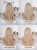 Synthetic Heat-Resistant Long Natural Wave Blonde Wigs with Bangs 24 Inches LongFor Daily Use Natural Realistic False Hairpiece