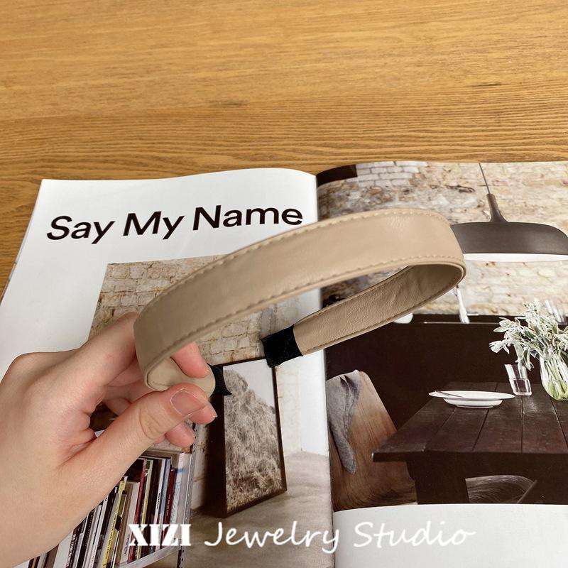 Jennie-Style Retro PU Leather Headband - Simple, Chic Hair Accessory for Women