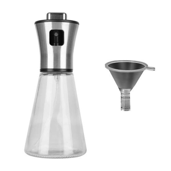 Ölsprühflasche mit Trichter, 100 ml/200 ml, effiziente Ölkontrolle, Grillen, Picknick, Speiseölspender für Oliven-, Sesam- und Avocadoöl