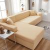 Sofa Covers For Living Room Elastic Solid Corner Couch Cover L Shaped Chaise Longue Slipcovers Chair Protector 1 /2 /3 /4 Seater