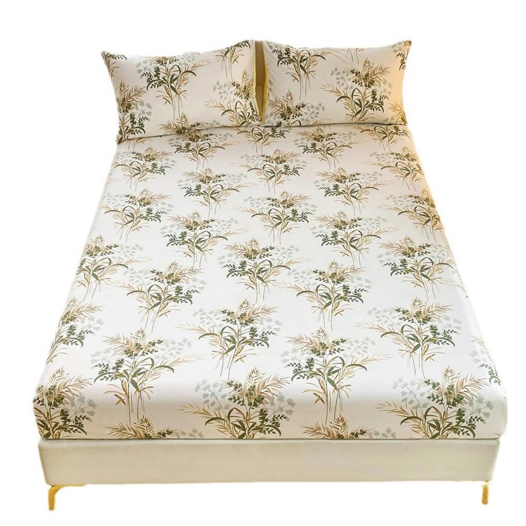 Printed Bedroom Home Hotel Light Beige Soft and Comfortable Bed Sheet