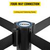 Crowd Control Stanchion, Set of 4 Pieces Stanchion Set, Stanchion Set with 6.6 ft/2 m Black Retractable Belt, Black Crowd Control Barrier w/ Concrete