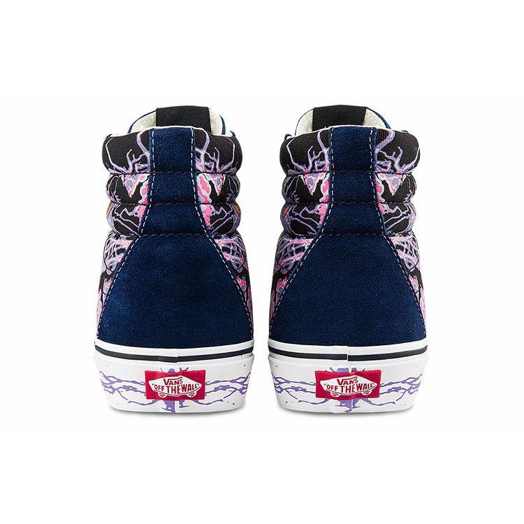Vans Sk8 Skull Print Casual High-Top Skate Shoes Unisex Sneakers Black Purple VN0A5KRH96C