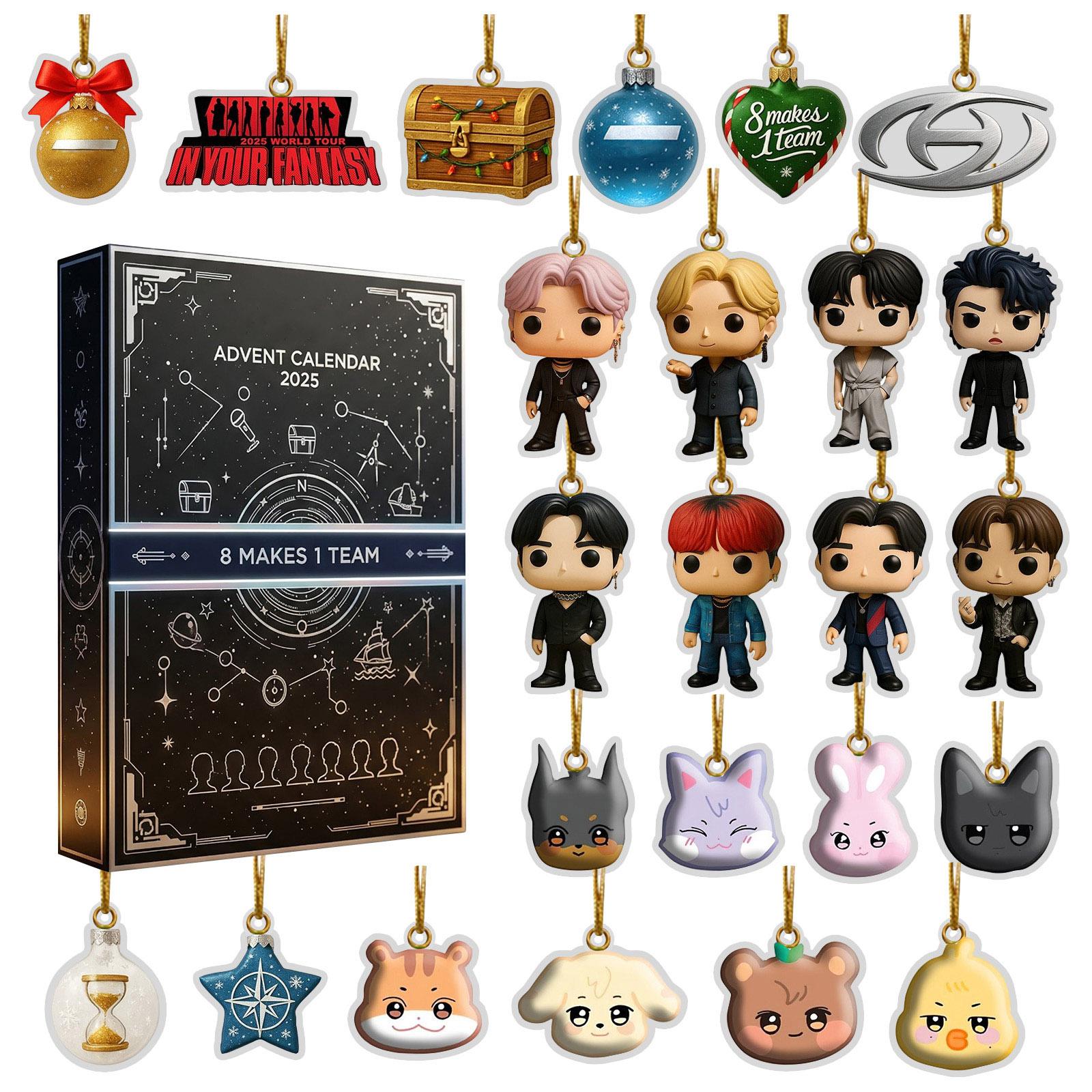 

2D Плоский Акриловый Мистери Бокс 24 шт. Подвеска С Коробкой в Виде Самолета Рождественский Знаменитый Мистери Бокс Звезды, Подарок Для Звезды One Size