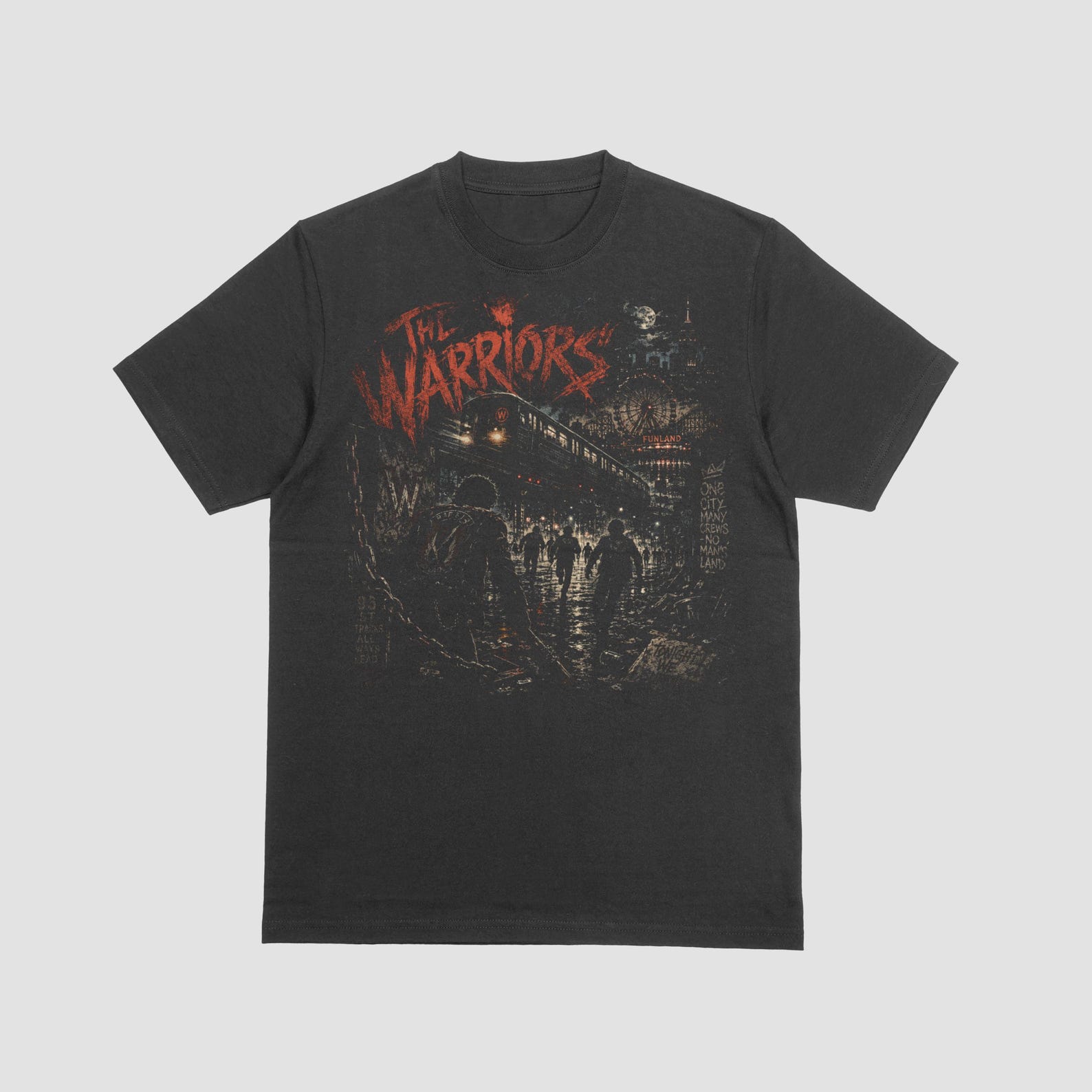 The Warriors Inspired Acid Washed T Shirt, Retro Gang Movie Tee, Cult Film Top L