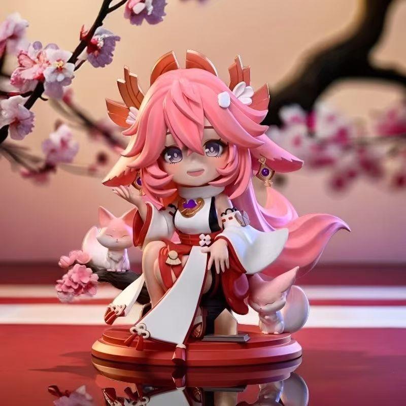 Genshin Impact Ganyu Hu Tao Yae Miko Figure Anime Game Collectible Statue Decor Ornament For Anime Fans Pvc Model Figurine Toys
