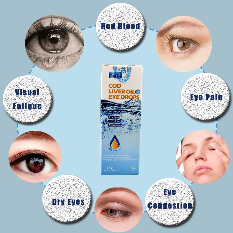 Augentropfen Lebertran Augentropfen Schutzsalbe gegen Augenermüdung Trocken Verbesserung der Sehkraft Augenschönheitspflege Entspannungsmassage Augenpflege