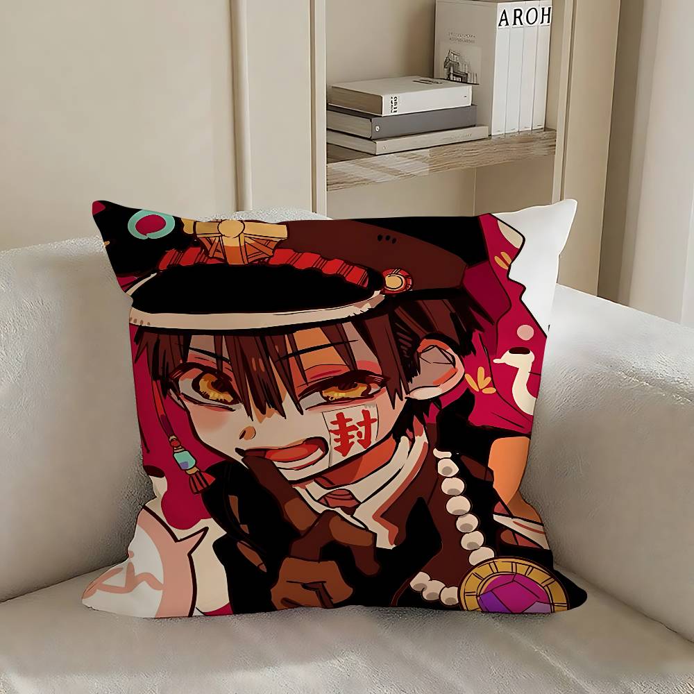 Cute H-Hanako-Kuns Kawaii Case Plush Fabric Soft Pillowcase Double Sided Print Cushion Cover Household Gifts
