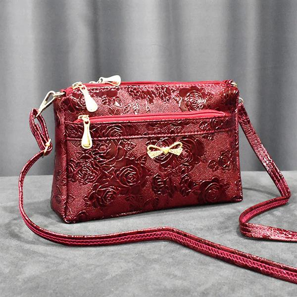 WTEMPO Office Ladies Retro Casual Versatile Faux Leather Single Shoulder Bags Women Large Capacity Travel Shopping Message Zipper Bags